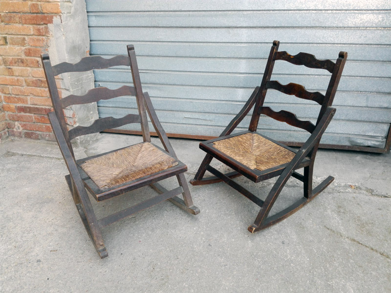 silla mecedora madera enea 33.5x81x52 (42eu) 2u